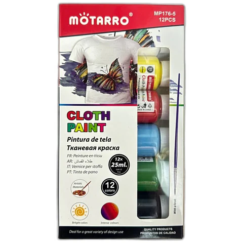 Pintura para Tela 12 Colores 25 ML Motarro