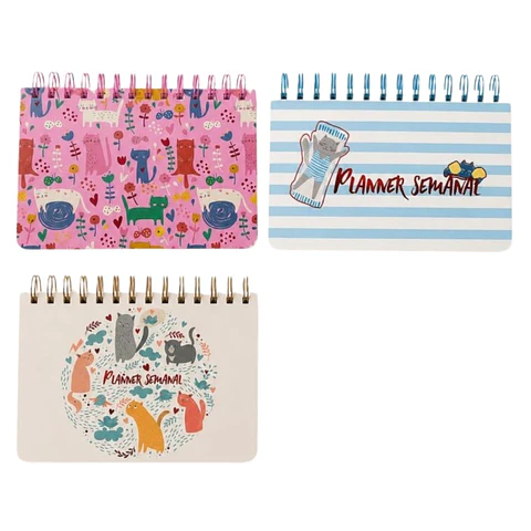 Planner Semanal Gatitos 50HJS. 12.5X18X6CM. Motarro