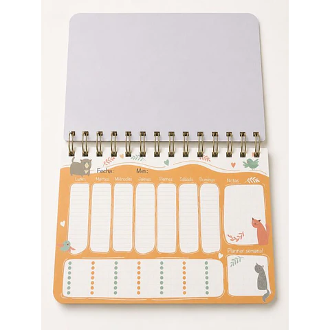 Planner Semanal Gatitos 50HJS. 12.5X18X6CM. Motarro