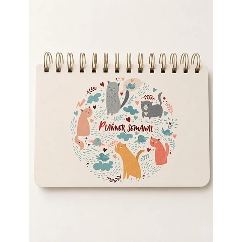 Planner Semanal Gatitos 50HJS. 12.5X18X6CM. Motarro
