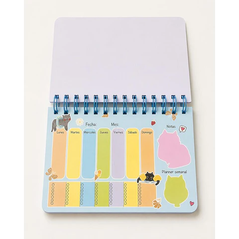 Planner Semanal Gatitos 50HJS. 12.5X18X6CM. Motarro