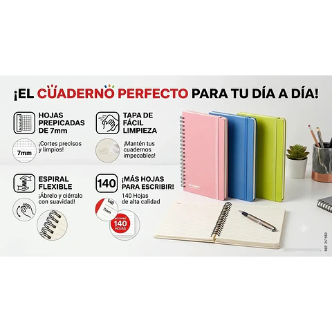 Cuaderno 5 Divisiones 140 Hjs. 7Mm Motarro