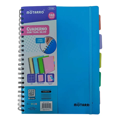 Cuaderno 5 Divisiones 140 Hjs. 7Mm Motarro
