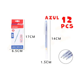 Lápiz Tinta Gel 0.7 Azul Cuerpo Transparente Motarro