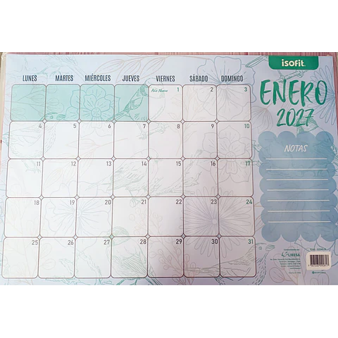Calendario de Escritorio Mensual Isofit