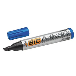 Plumón Permanente Bic Biselado Azul