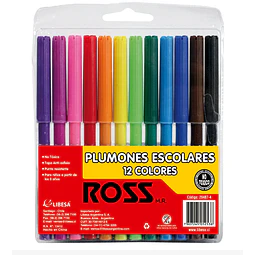 Plumon Scripto 12 Colores Ross