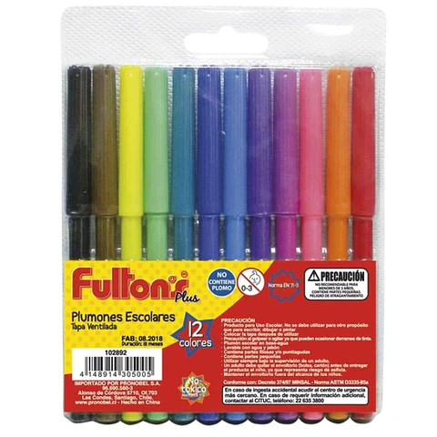 Plumon Scripto 12 Colores Fultons