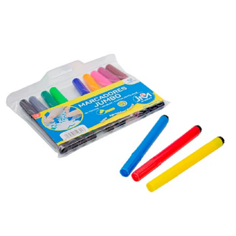 Plumon 12 Colores Jumbo Jm