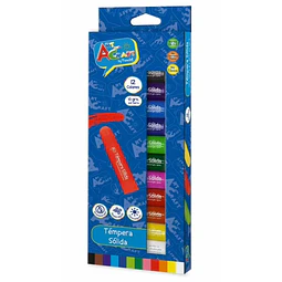 Témpera Sólida 12 Colores Art craft