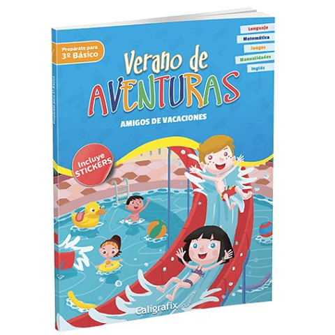 Libro Verano de Aventuras "Amigos de Vacaciones" Caligrafix