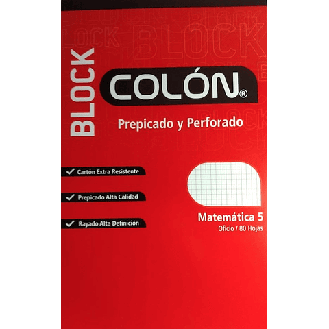 Block Prepicado 5mm Oficio Colon