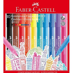 Fineliner Ice 10 Colores Faber Castell