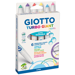 Plumones 6 Colores Turbo Giant Pastel Giotto