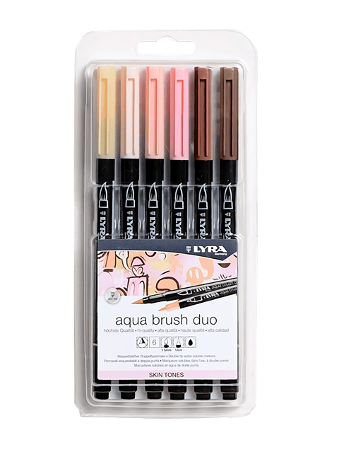 Lyra Aqua Brush Duo - Set 6 Tonos Piel
