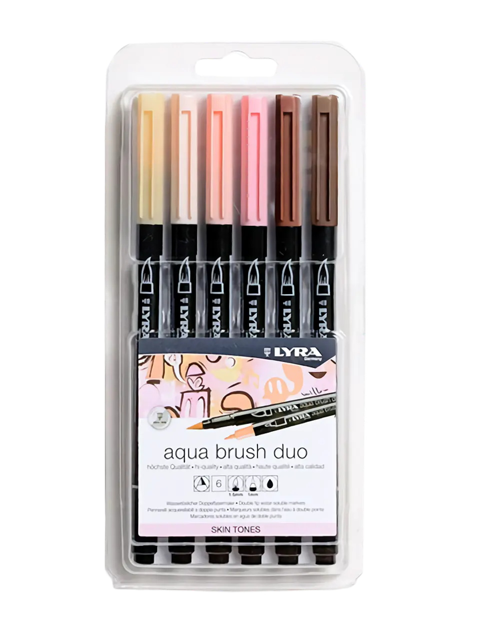 Lyra Aqua Brush Duo - Set 6 Tonos Piel 1