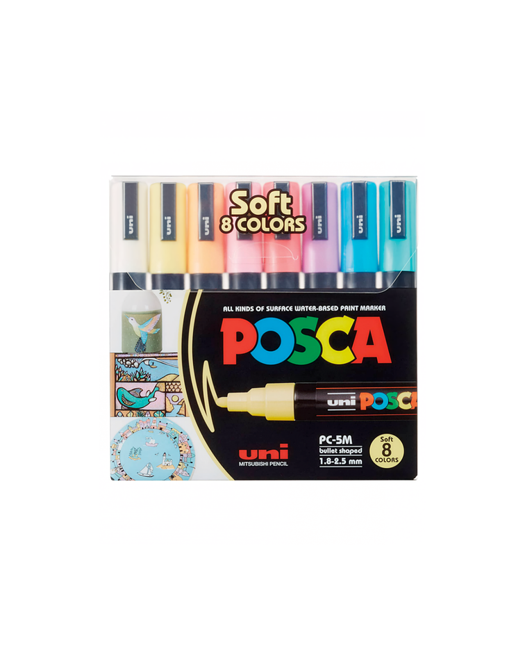 Marcadores Posca 5M Set 8 Colores Pastel