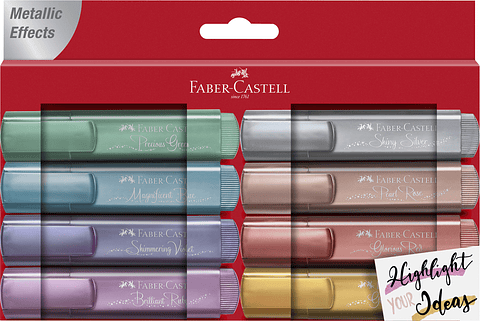 Destacador Faber Castell Metallic 8 unidades