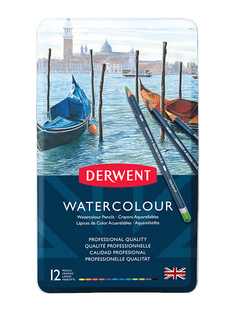 Lápices Acuarela Derwent Set 12 Colores