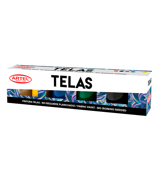 Estuche Pintura Telas 6 Colores 15ml. Artel