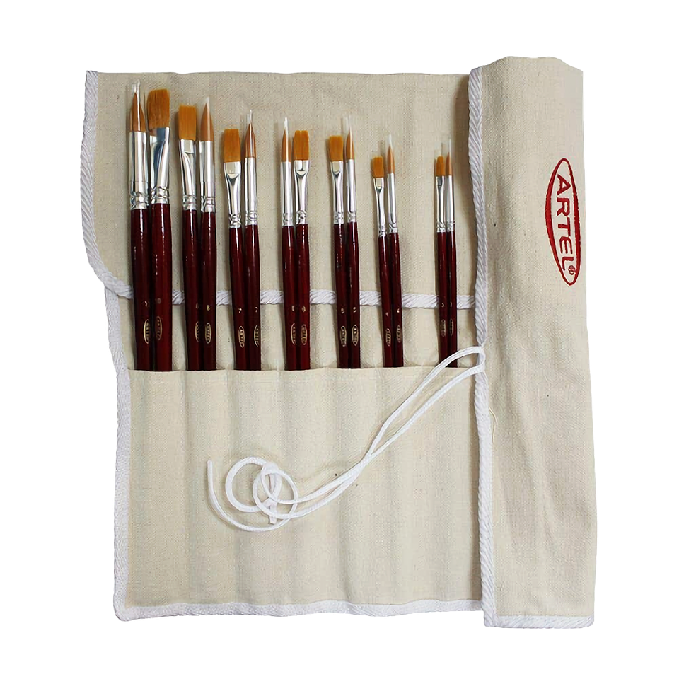 Set De 18 Pinceles Sintéticos - Incluye Estuche De Tela 2