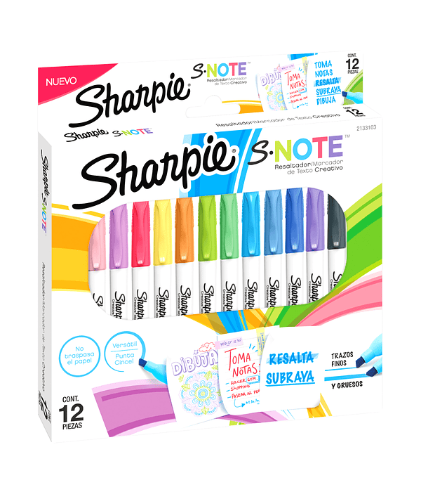 Marcador Sharpie S-Note 12 colores