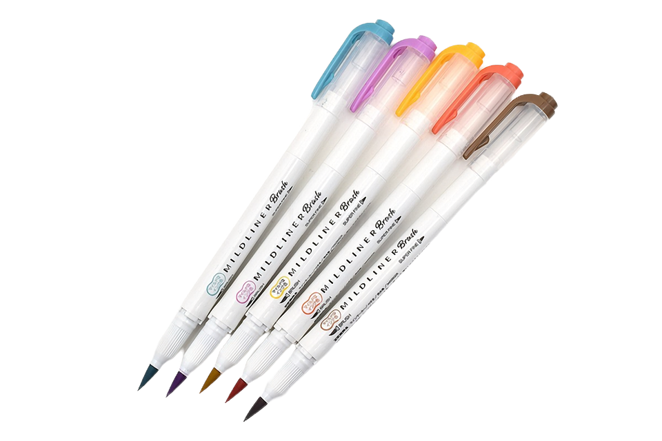 Zebra Mildliner Brush Warm - Set 5 Colores 2