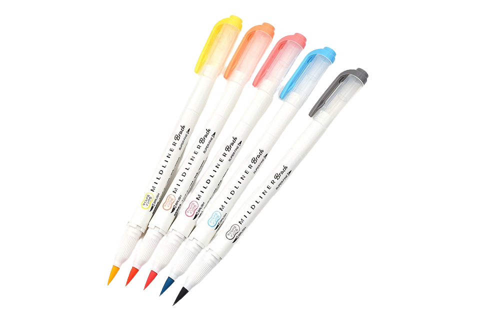Zebra Mildliner Brush Friendly Colors - Set De 5 Colores 2