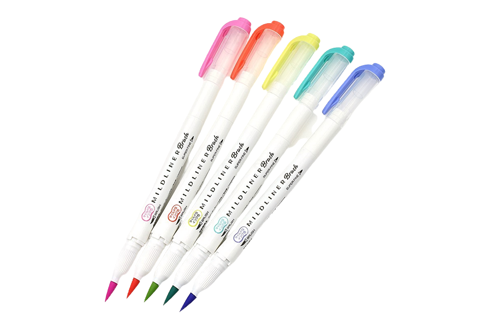 Zebra Mildliner Brush Bright - Set De 5 Colores 2