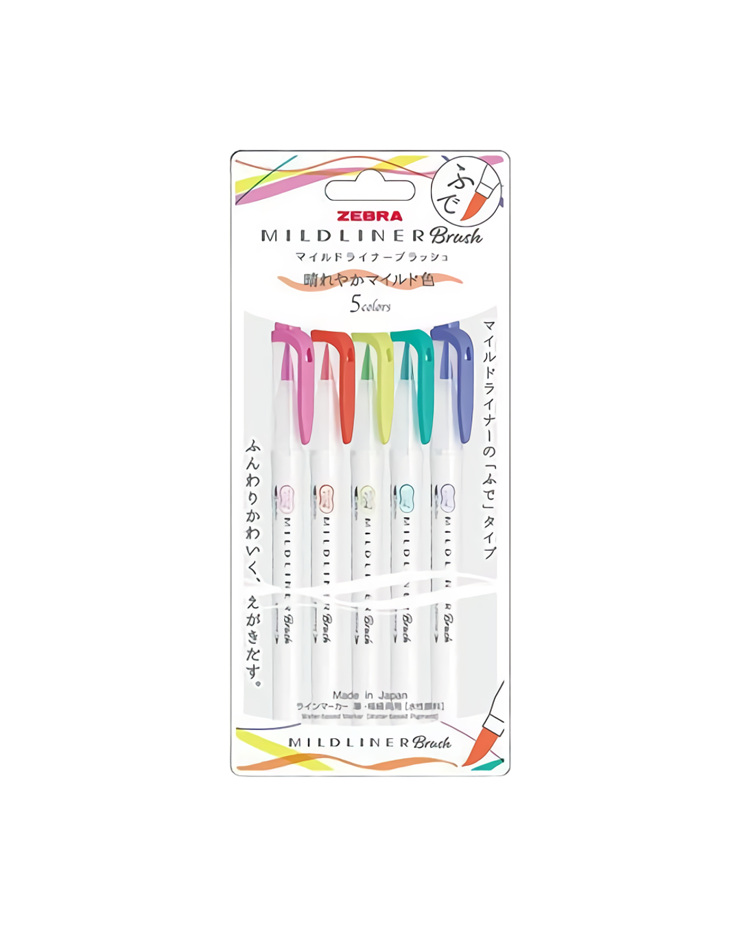 Zebra Mildliner Brush Bright - Set De 5 Colores