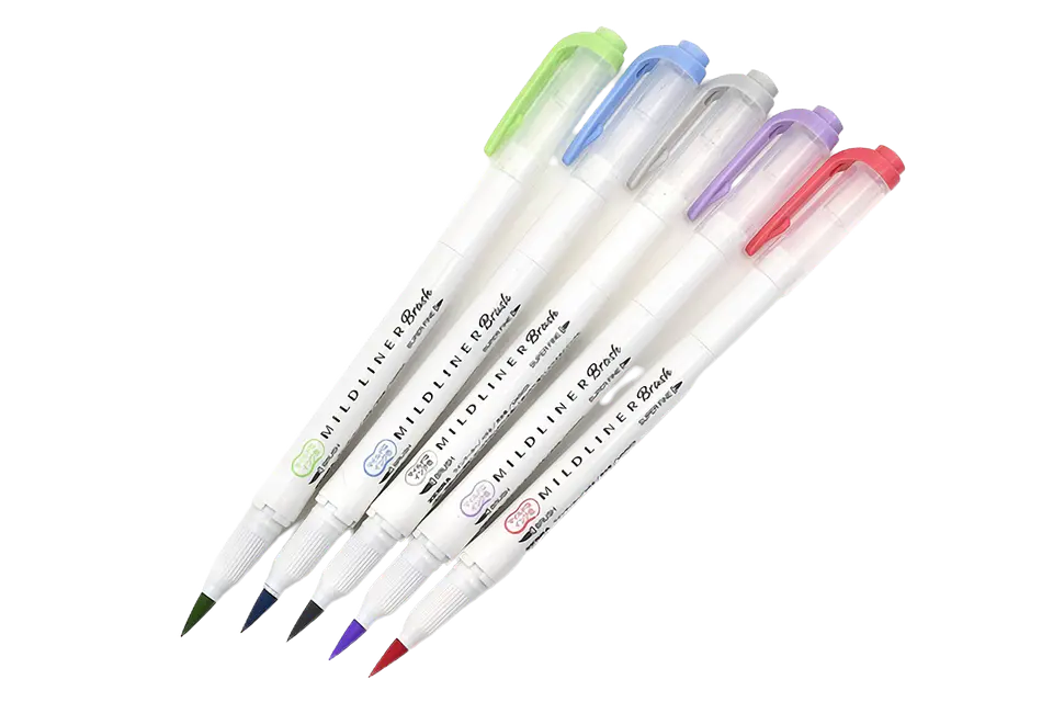 Zebra Mildliner Brush Cool And Refined - Set De 5 Colores 2