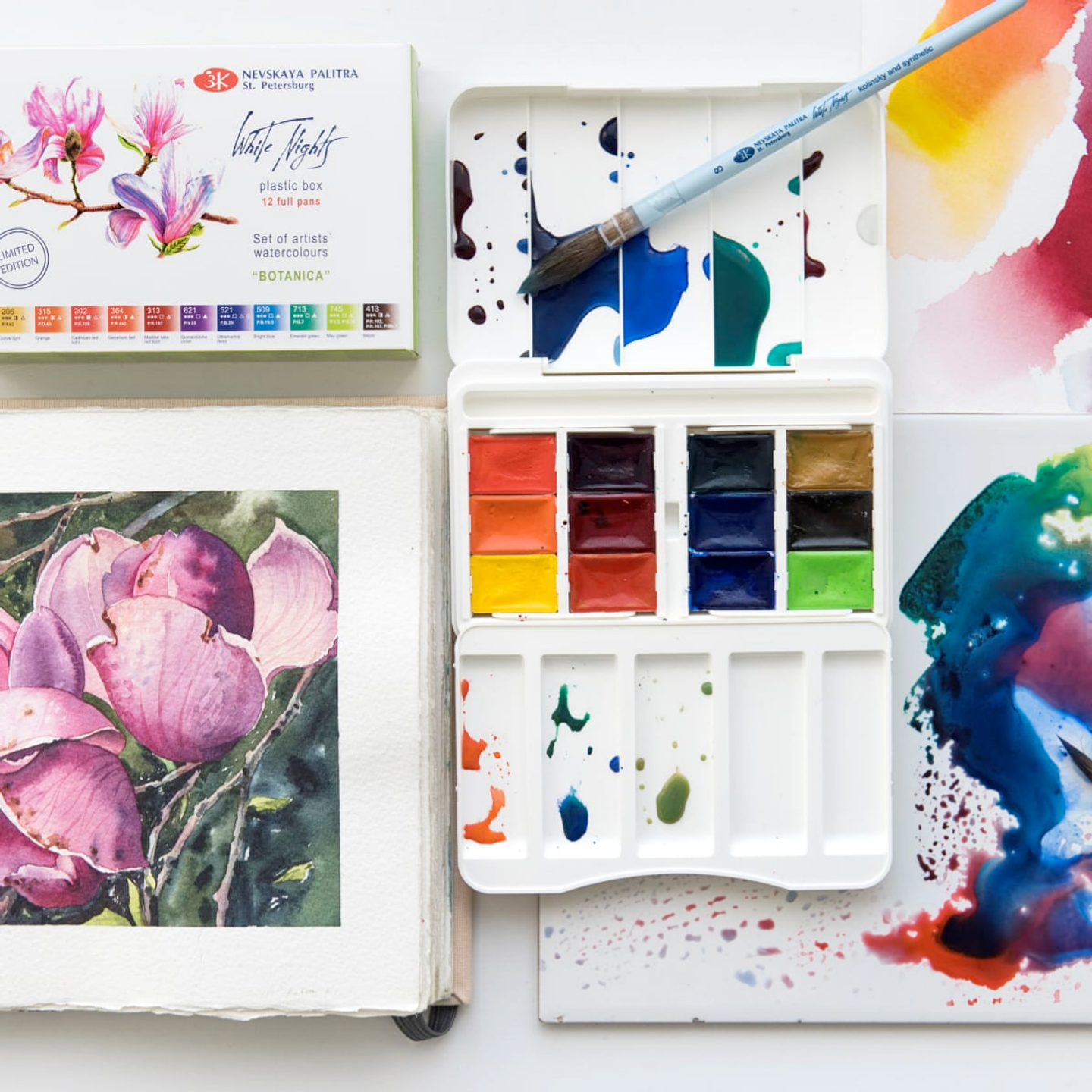 White Nights - Acuarelas 12 Colores - Tonos Botanicas 4