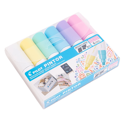 Set Pintor Pastel Punta Biselada 6 Colores