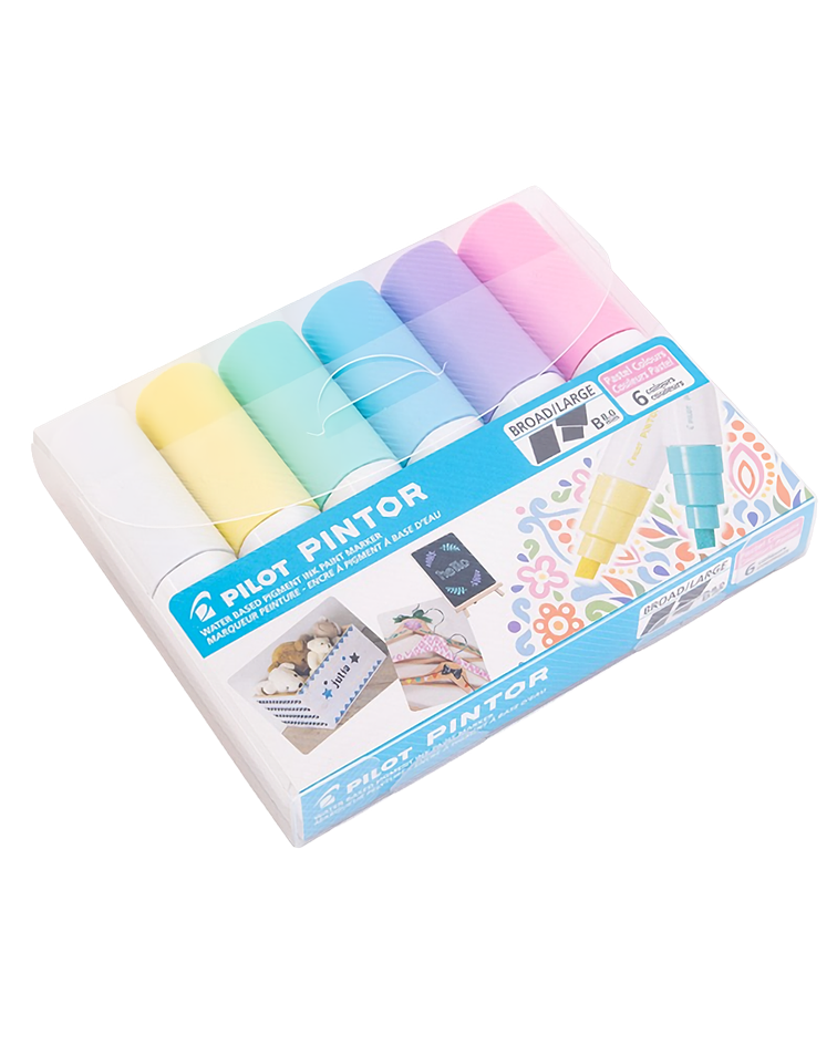 Set Pintor 6 Colores Pastel Punta Biselada