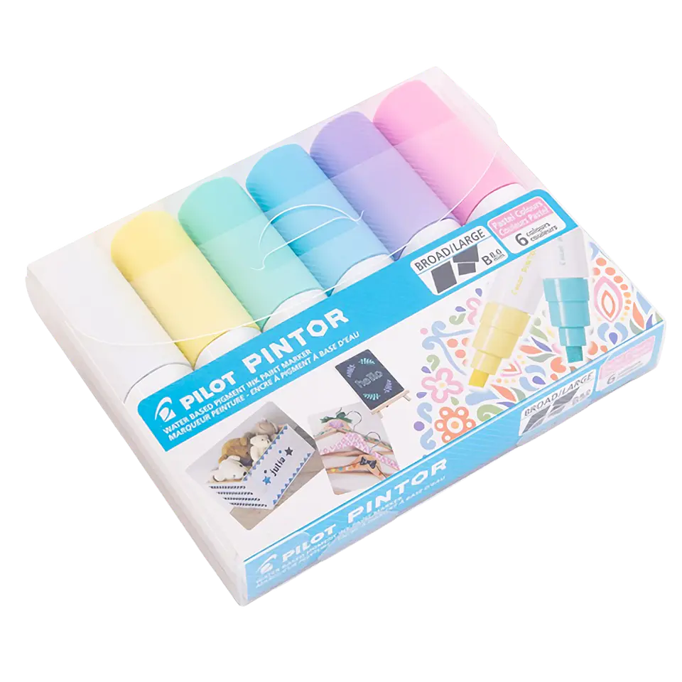 Set Pintor Pastel Punta Biselada 6 Colores 1
