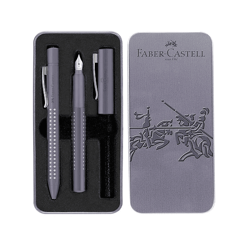 Faber Castell Grip 2010 - Kit Pluma M y Bolígrafo XB Dapple Gray