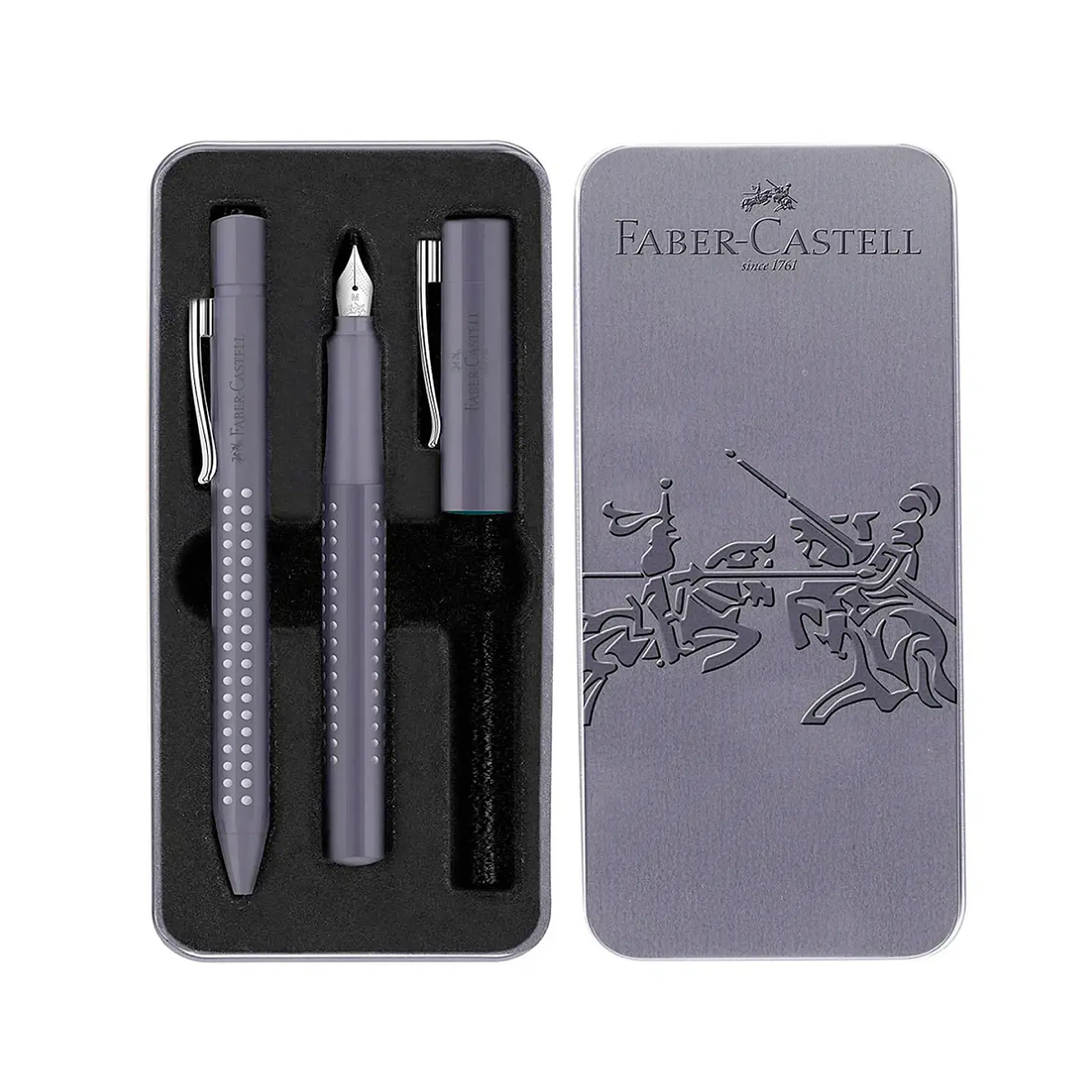 Faber Castell Grip 2010 - Kit Pluma M y Bolígrafo XB Dapple Gray 1