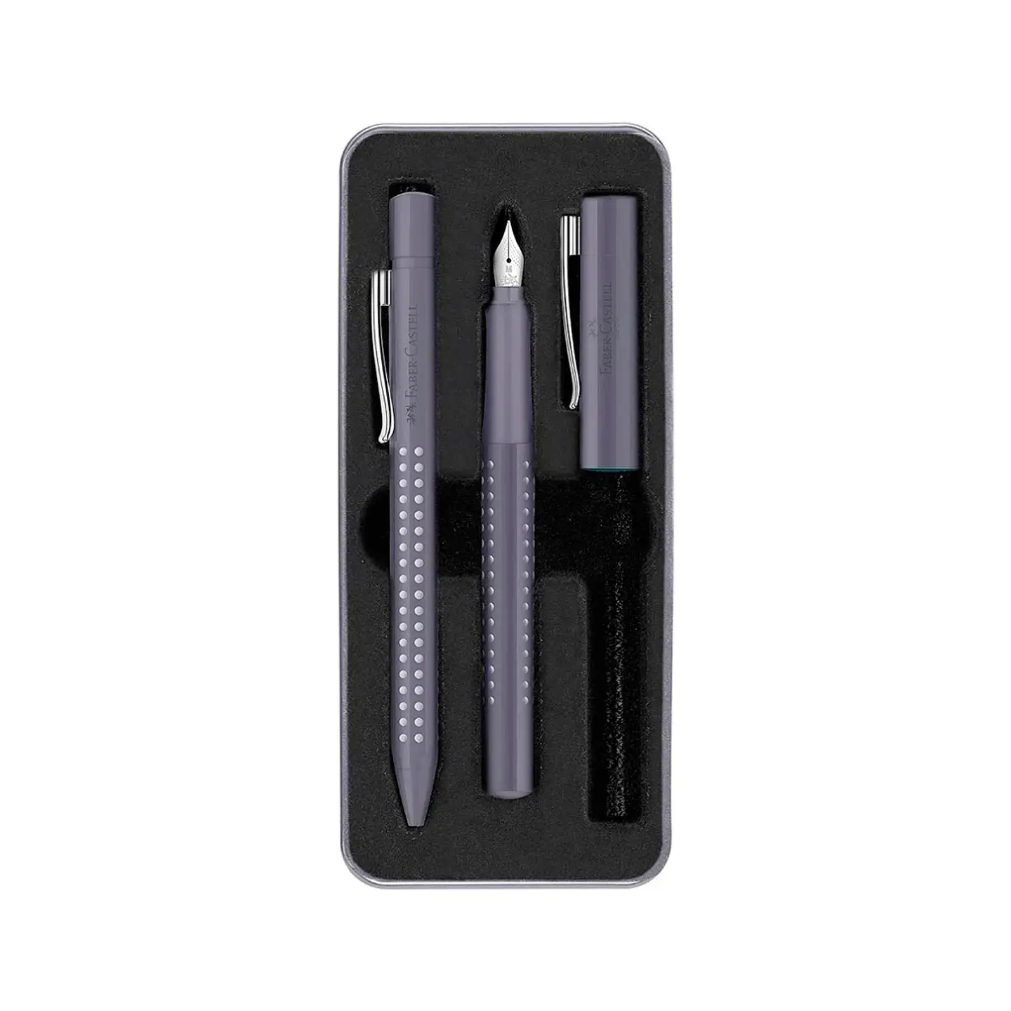 Faber Castell Grip 2010 - Kit Pluma M y Bolígrafo XB Dapple Gray 4