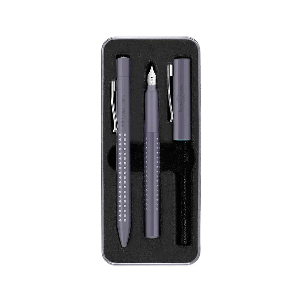 Faber Castell Grip 2010 - Kit Pluma M y Bolígrafo XB Dapple Gray 4
