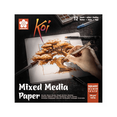 Block Sakura Koi Mix Media 20x20cm 290gr. 12Hj