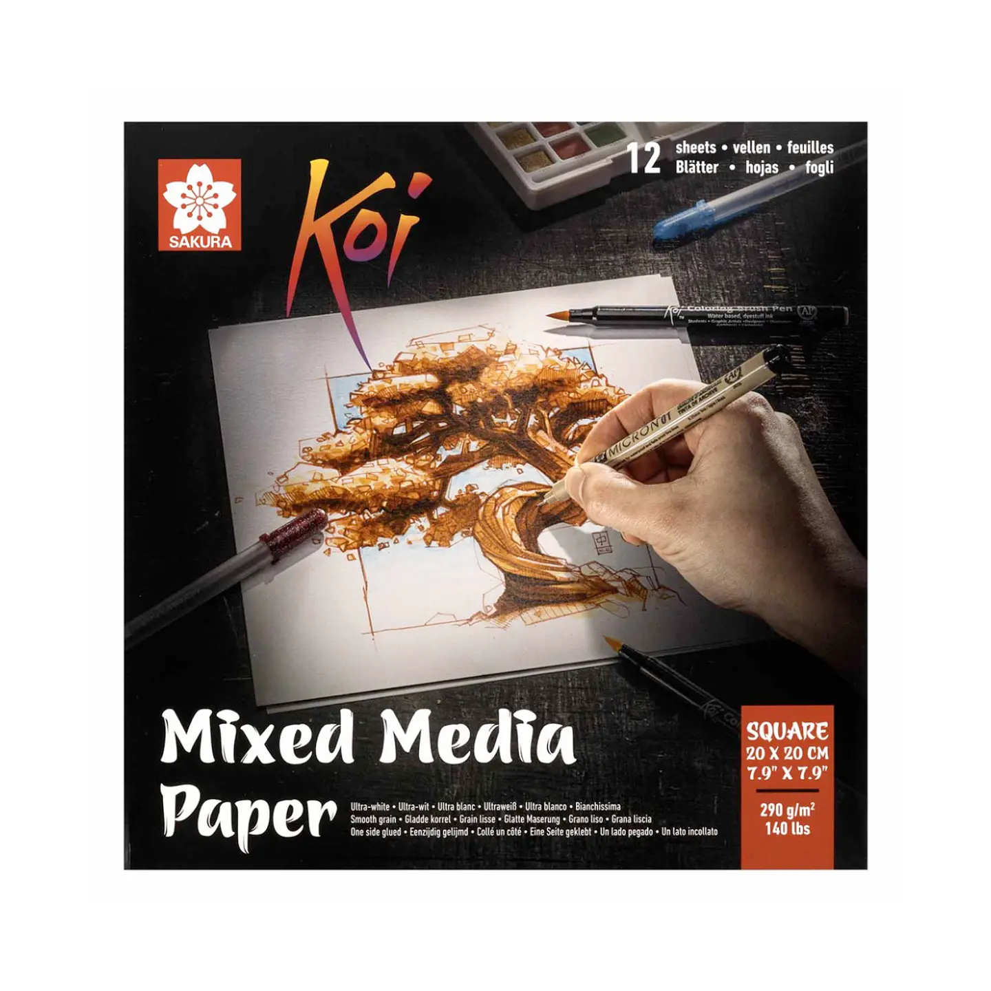 Block Sakura Koi Mix Media 20x20cm 290gr. 12Hj 1