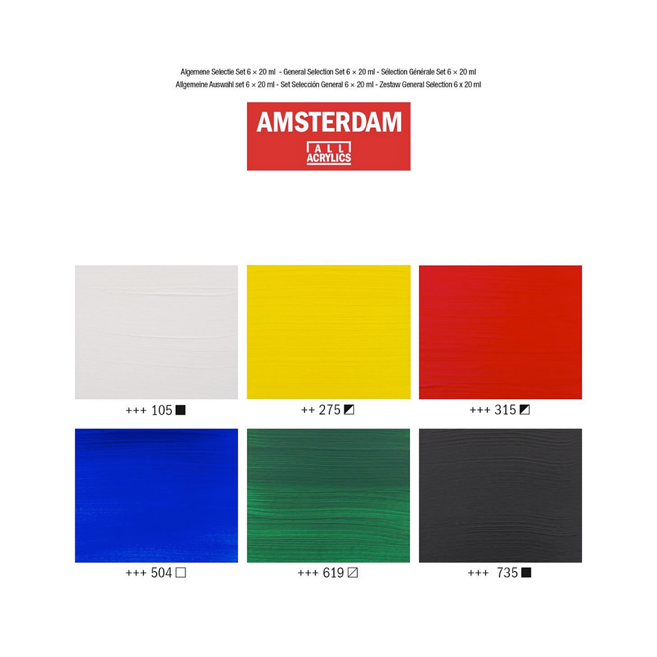 Set 6 Acrílicos 20ml Selección General 5