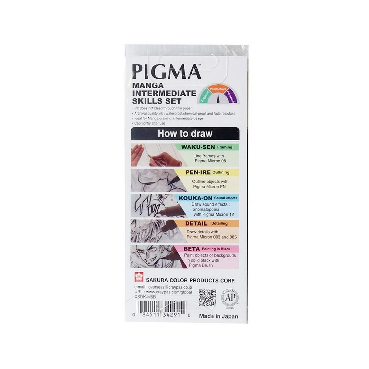 Set 6 Tiralíneas Pigma Micron Sakura Manga Intermedio 2