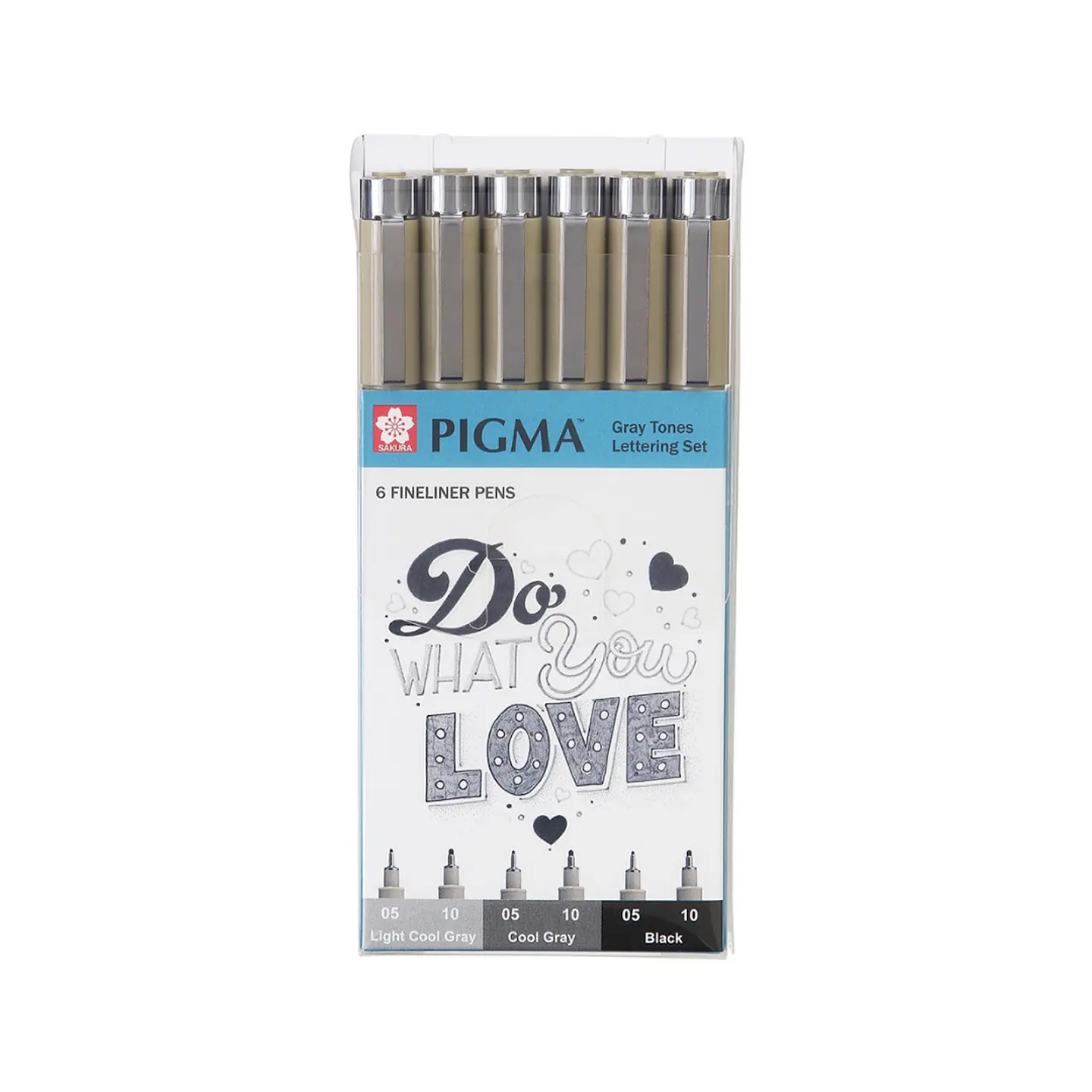 Sakura Pigma Micron - Set 6 Tiralíneas Lettering Gray Tones 2