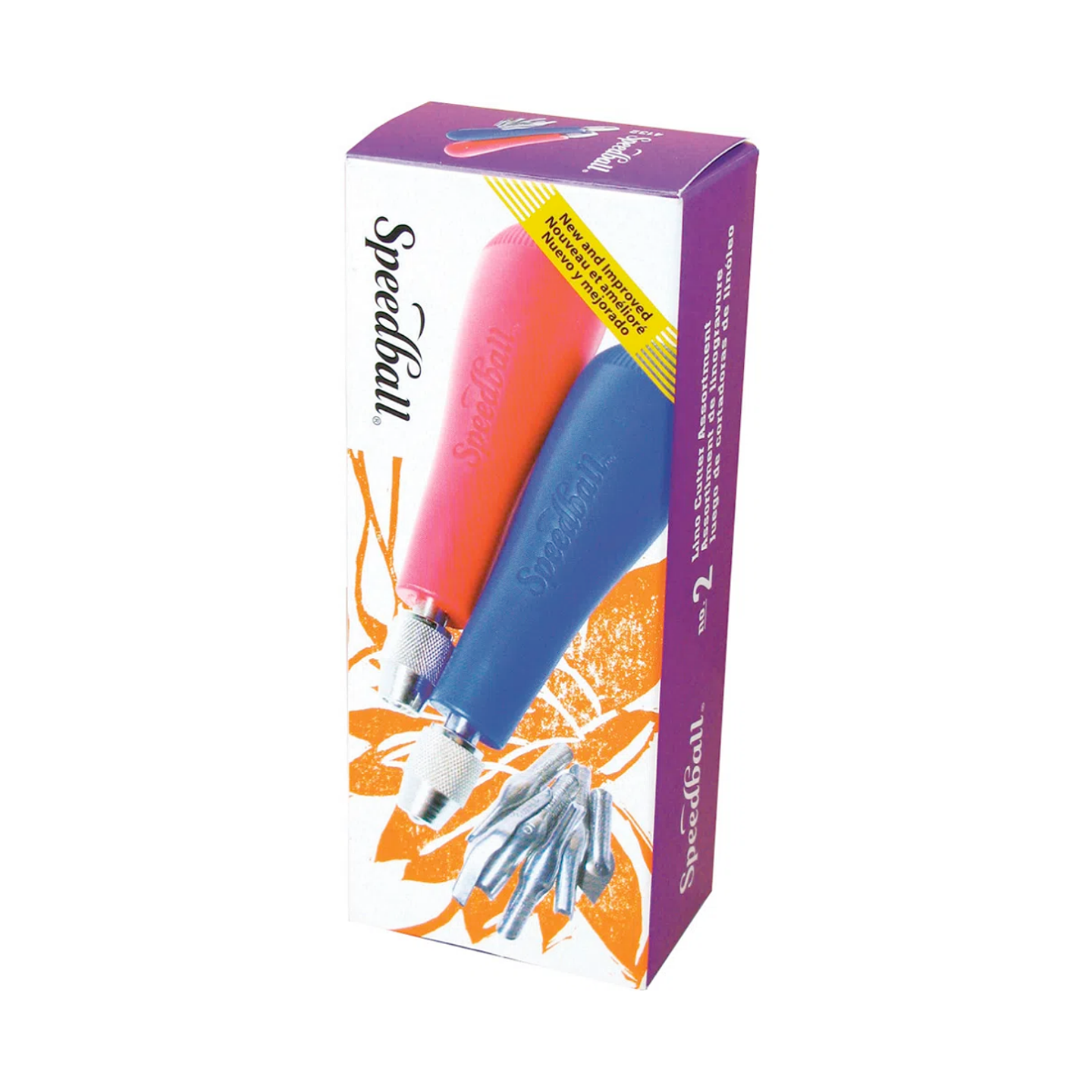 Set #2 de 6 gubias para linóleo + 2 mangos Speedball 1