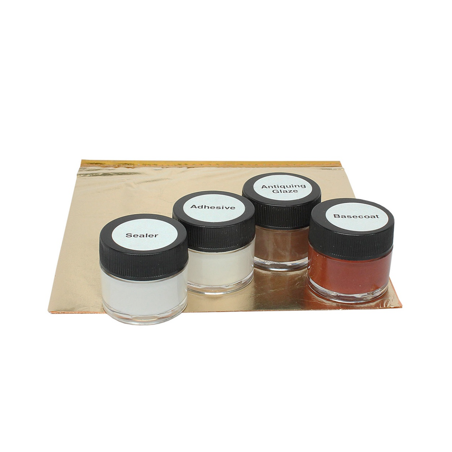 Kit básico de Pan de Oro Mona Lisa. 6 hojas + 4 frascos 2