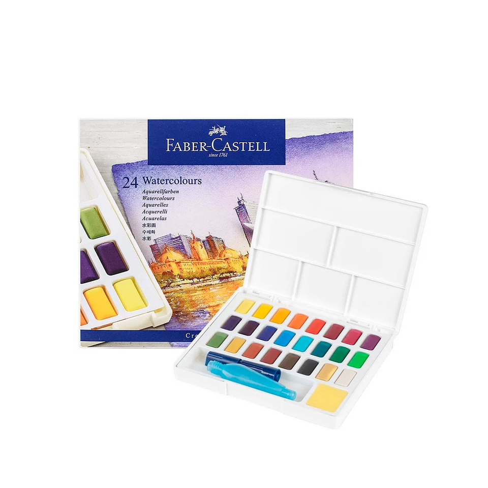 Set 24 Acuarelas con Water Brush 1