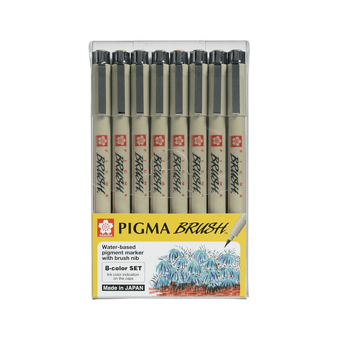 Set 8 Tiralíneas Colores Brush Sakura