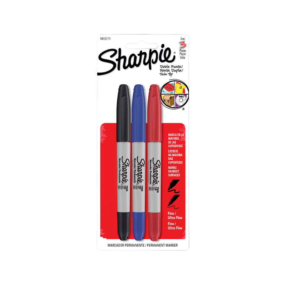 Set 3 Lapices Sharpie Doble Punta 1