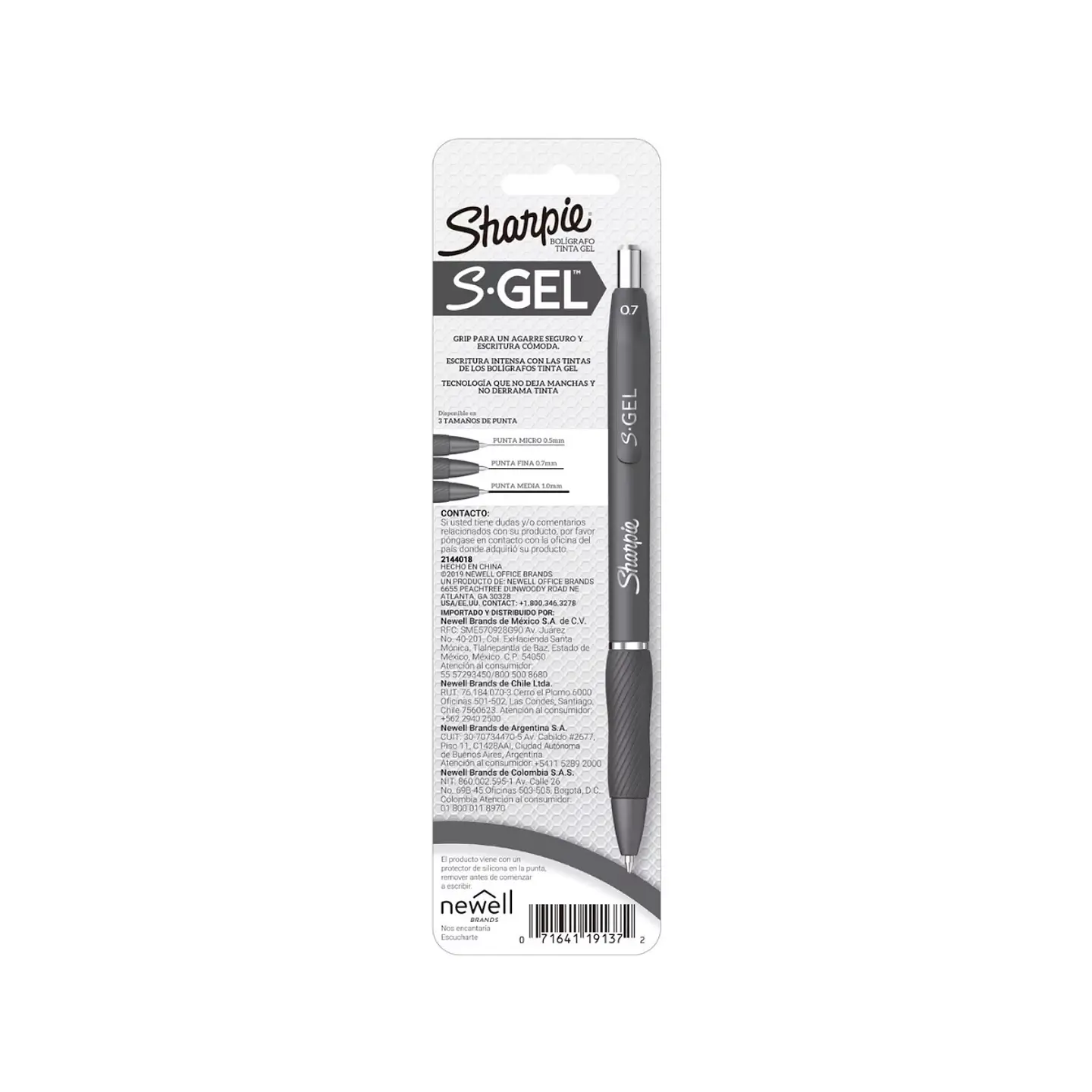 Lapices Sharpie Gel Color Azul Punta 0.7mm 2